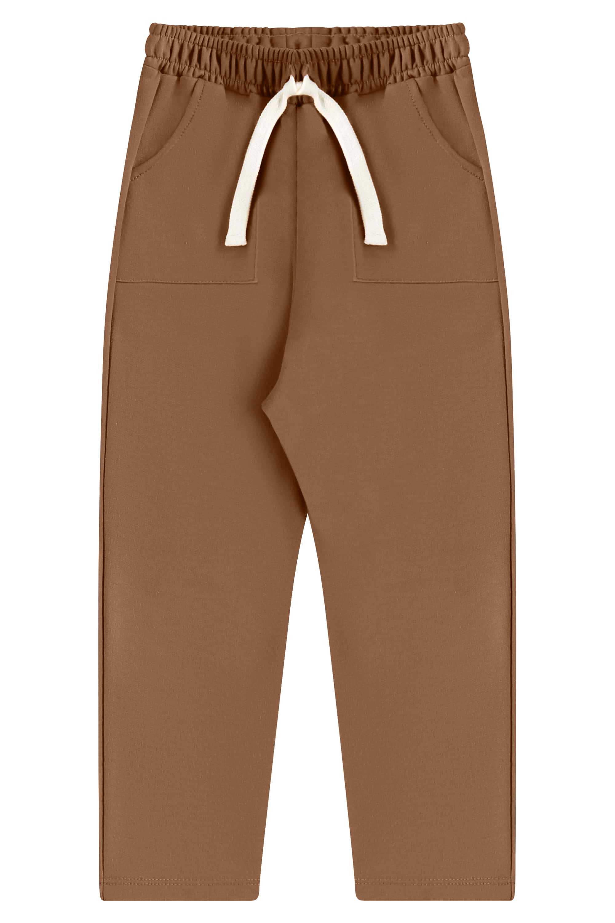 Conjunto Infantil Masculino com Blusão e Calça Nozes (Marrom) Três e Já - Imagem 12